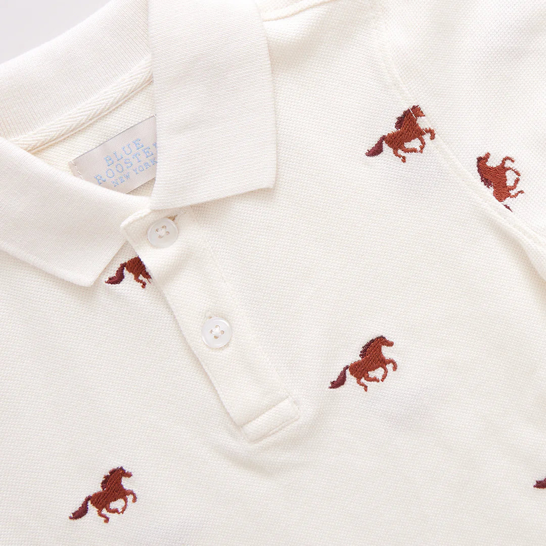 Baby Boys Alec Shirt - Lucky Horses Embroidery