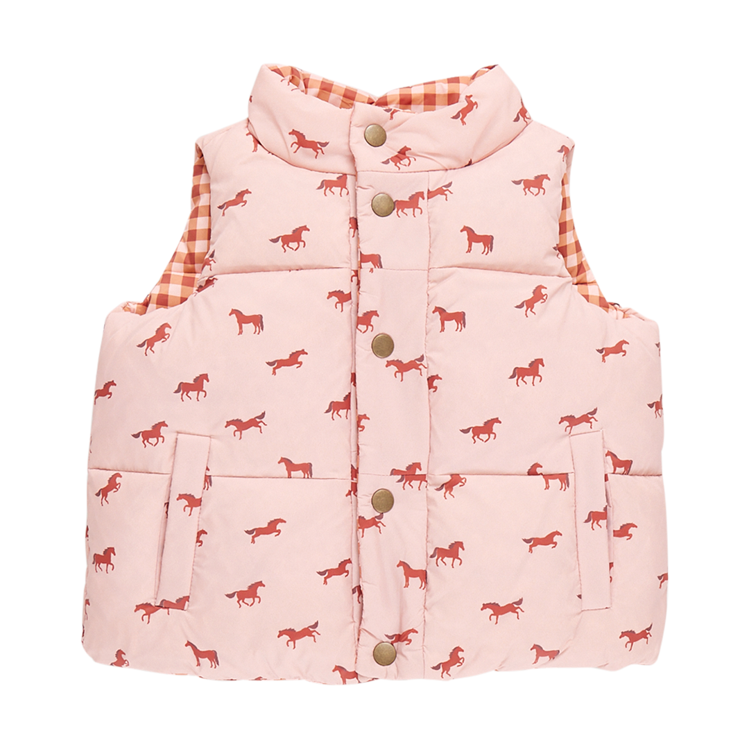 Kids Reversible River Vest - Tiny Horses