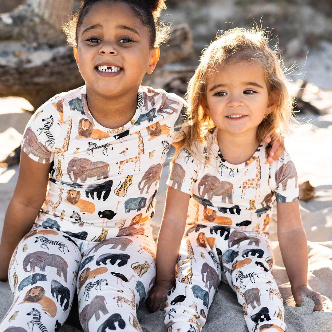 Kids Bamboo PJ Set - Animals of Africa