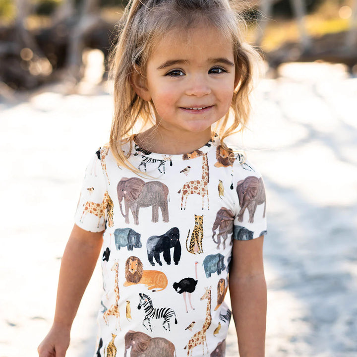 Kids Bamboo PJ Set - Animals of Africa