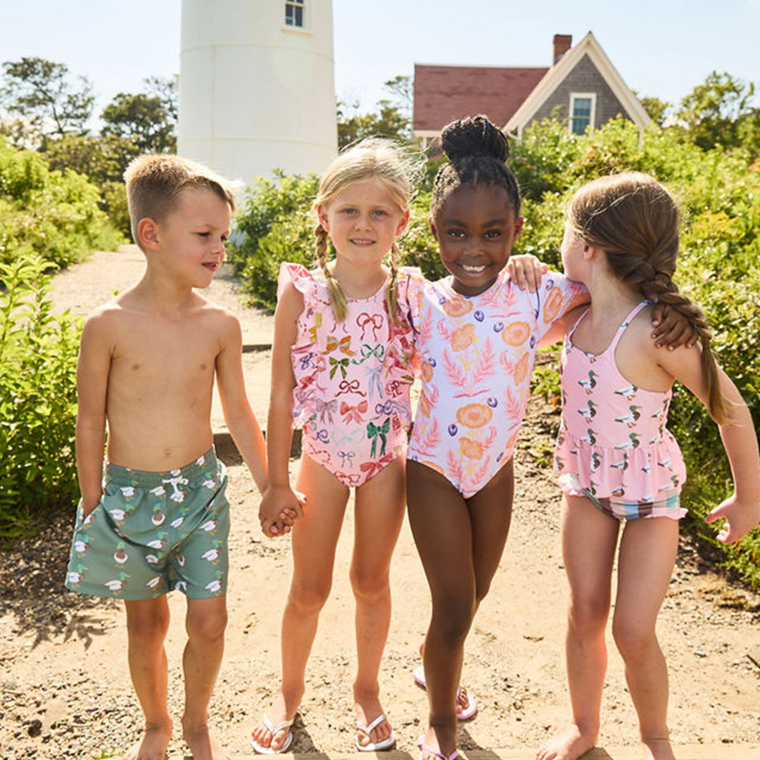 Baby Girls Joy Tankini - Pink Mallard Friends