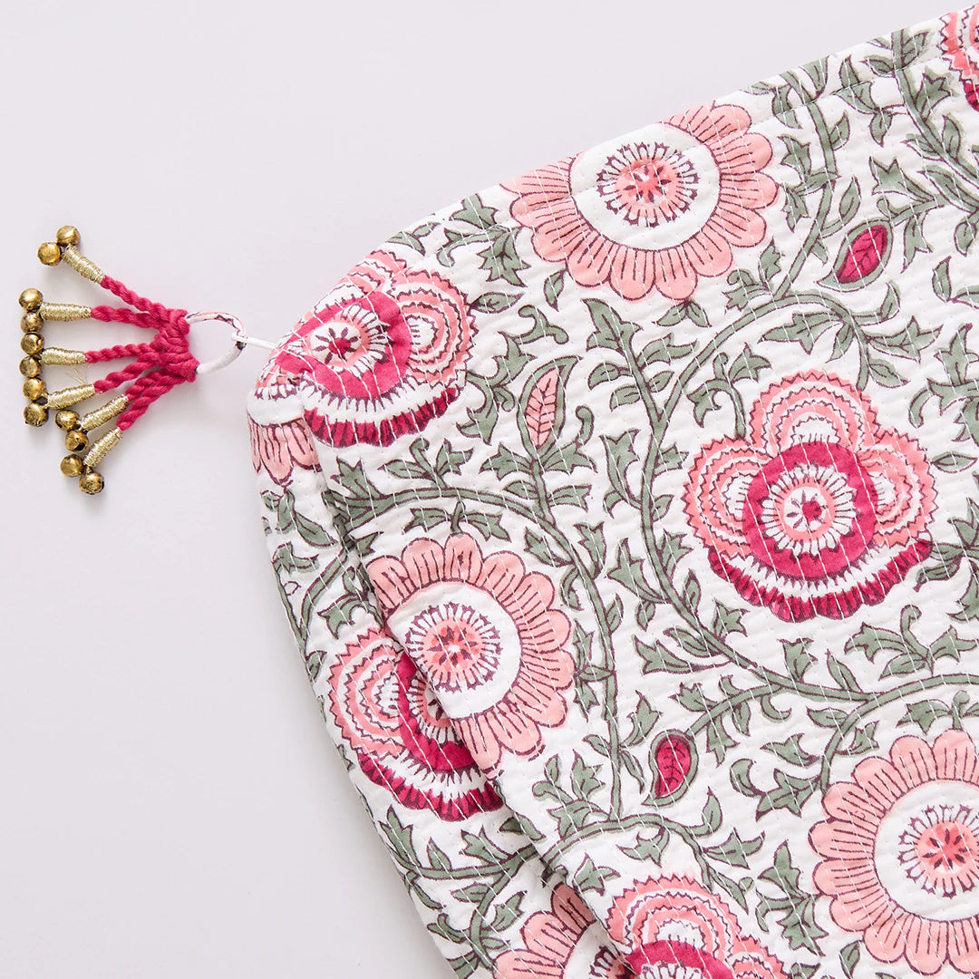 Quilted Pouch - Pink Lisbon Floral