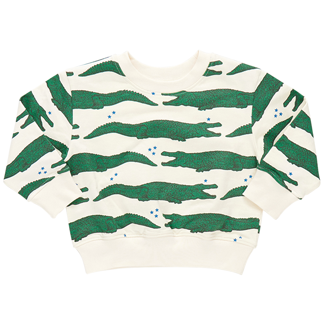 Kids Organic Sweatshirt - Crocodile Stars