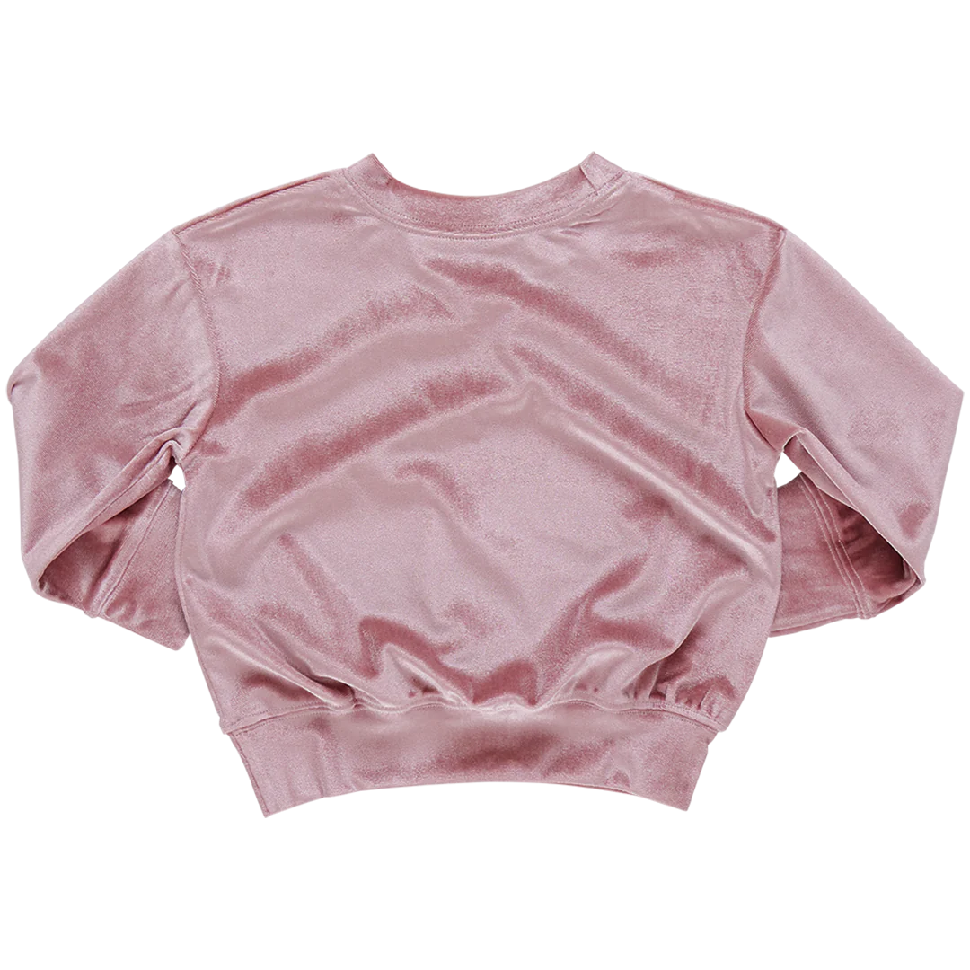 Girls Velour Sweatshirt - Mauve