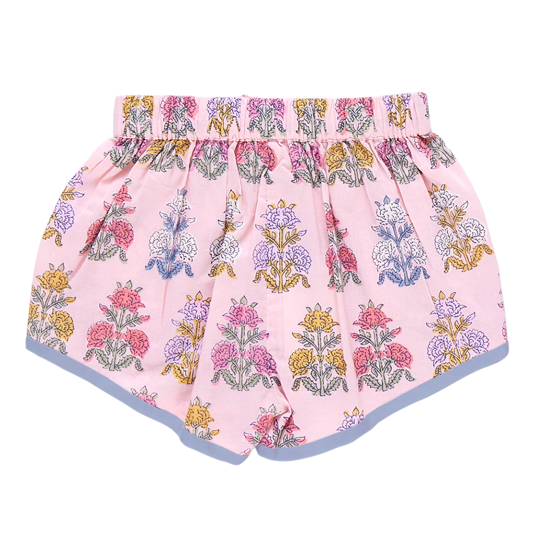 Girls Millie Short - Small Pink Flowerette