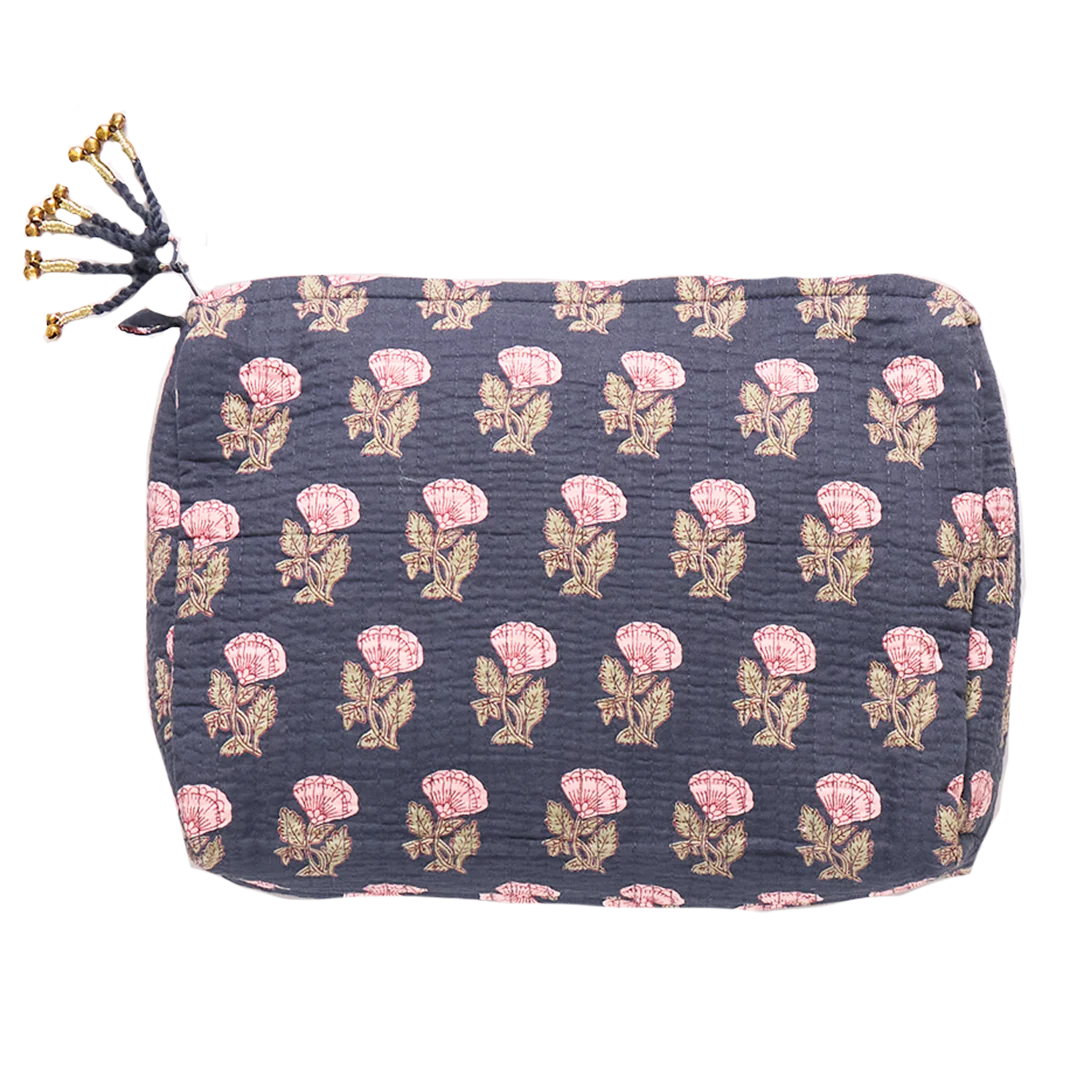 Quilted Pouch - Flower Drop