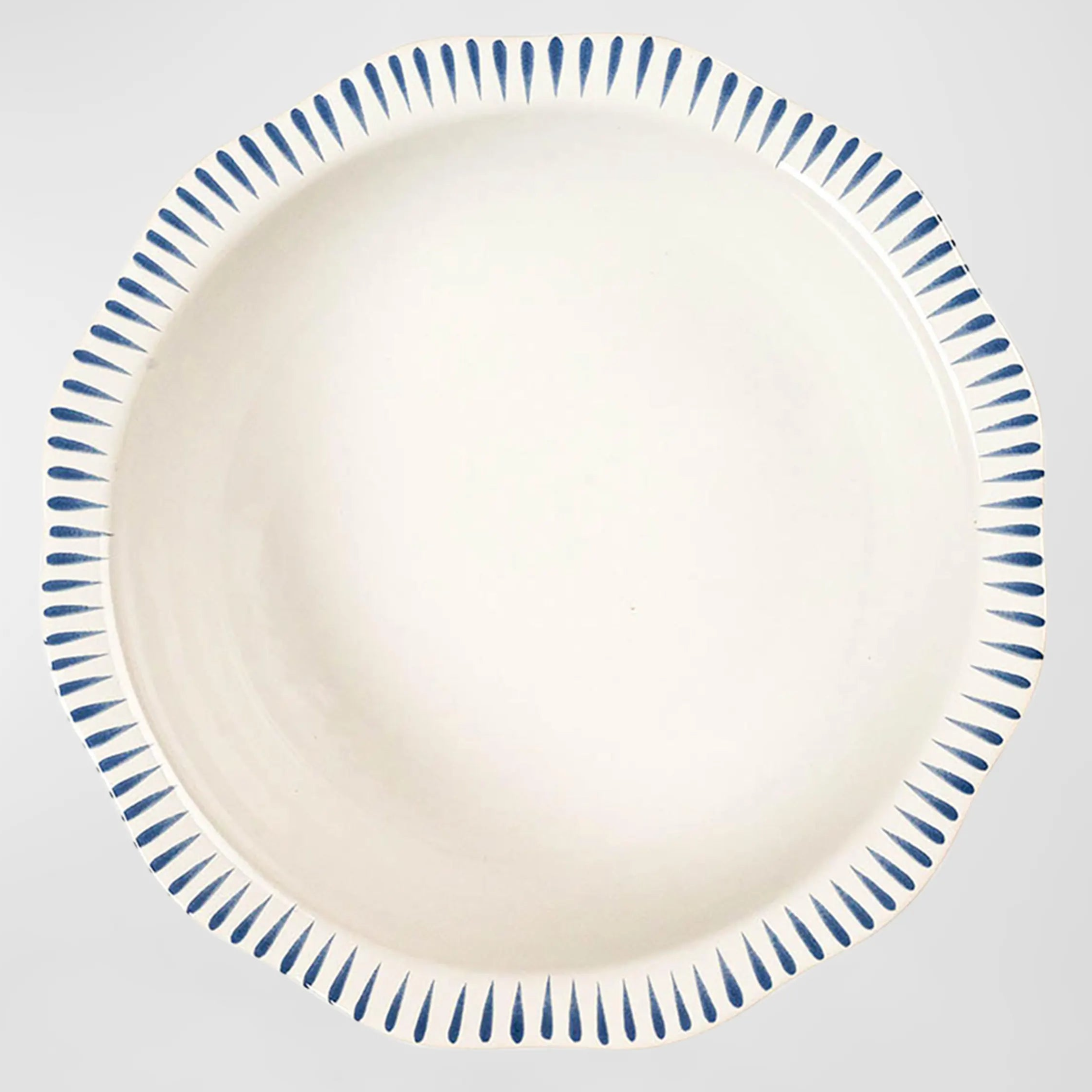 Sitio Stripe Serving Bowl - Delft Blue