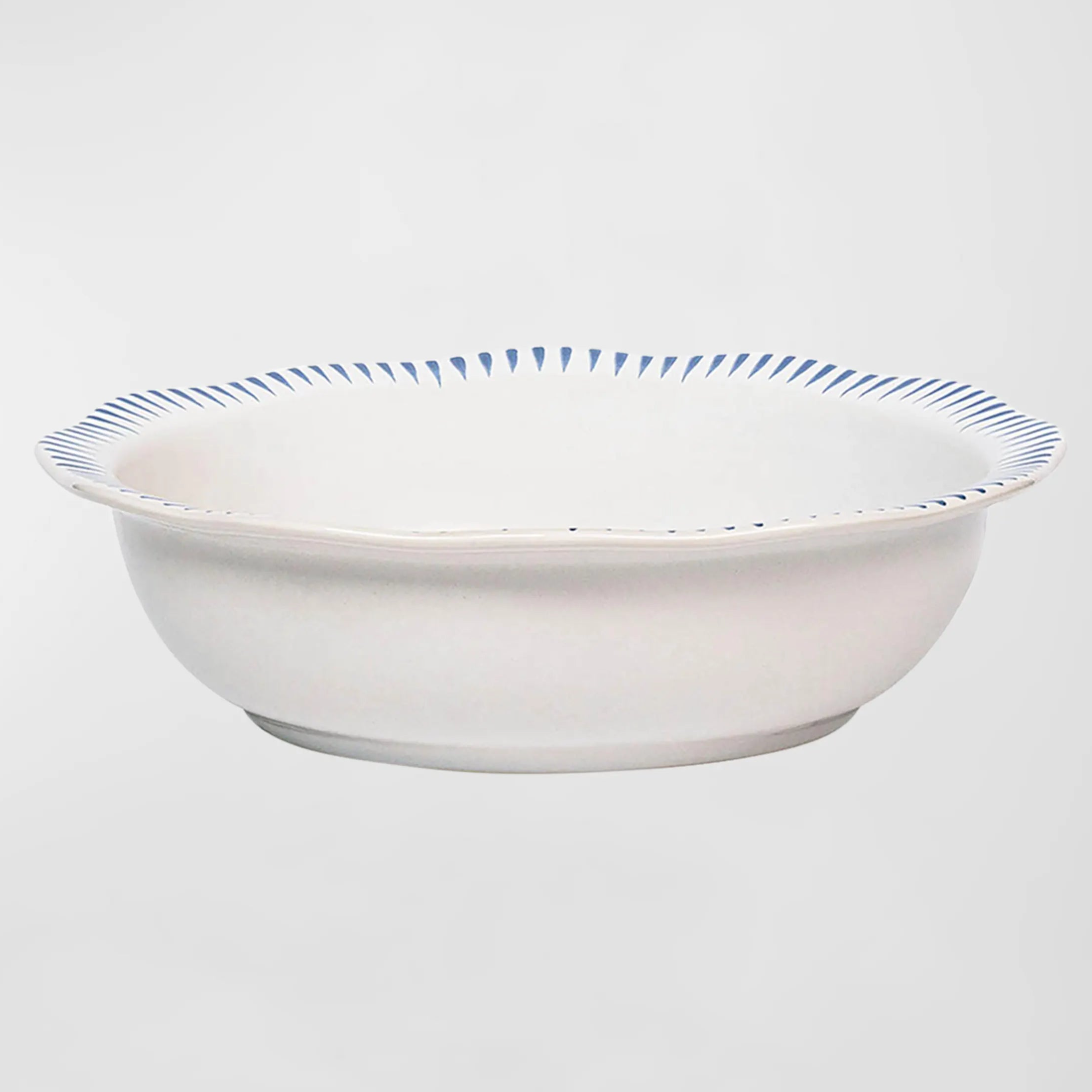 Sitio Stripe Serving Bowl - Delft Blue