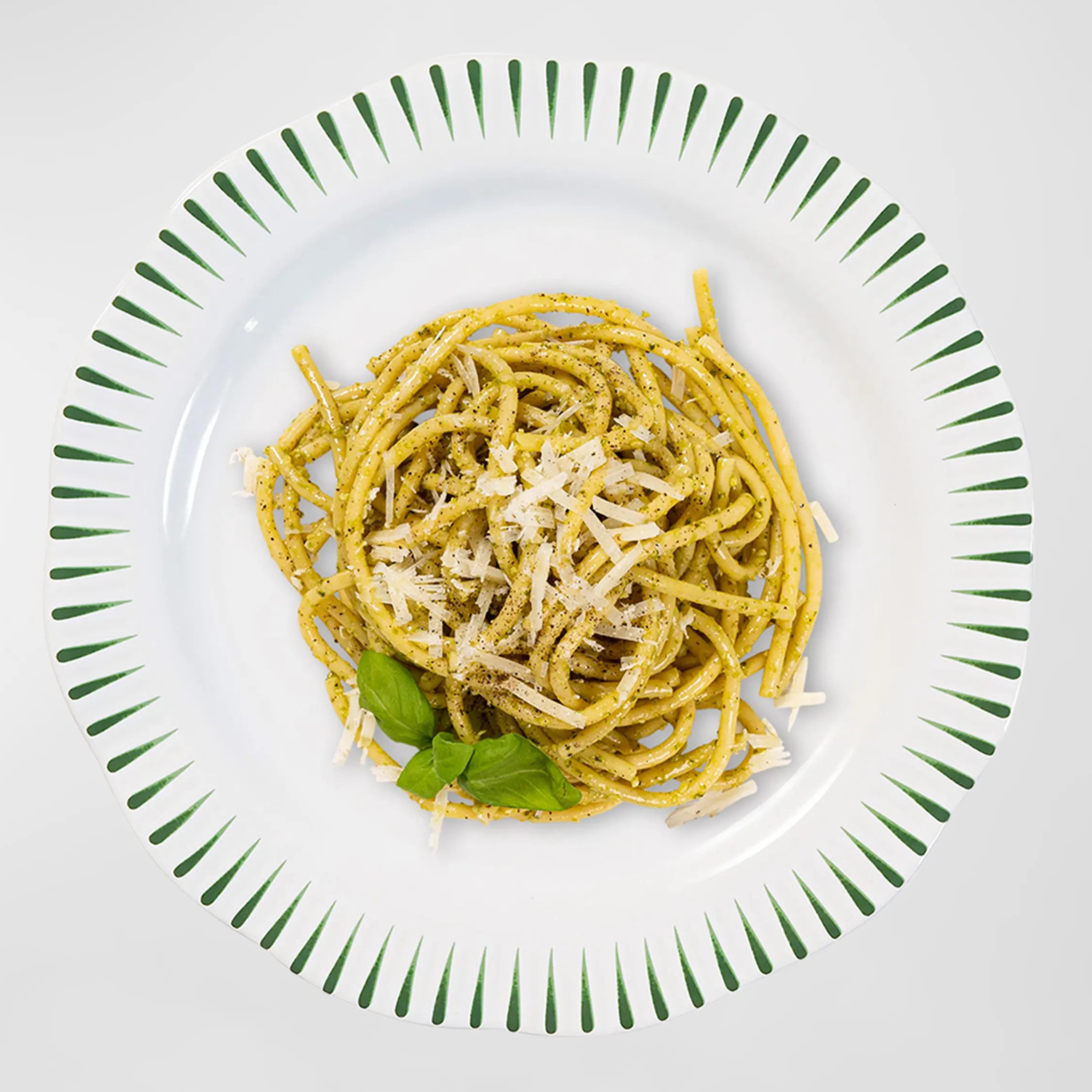 Sitio Stripe Dinner Plate - Basil