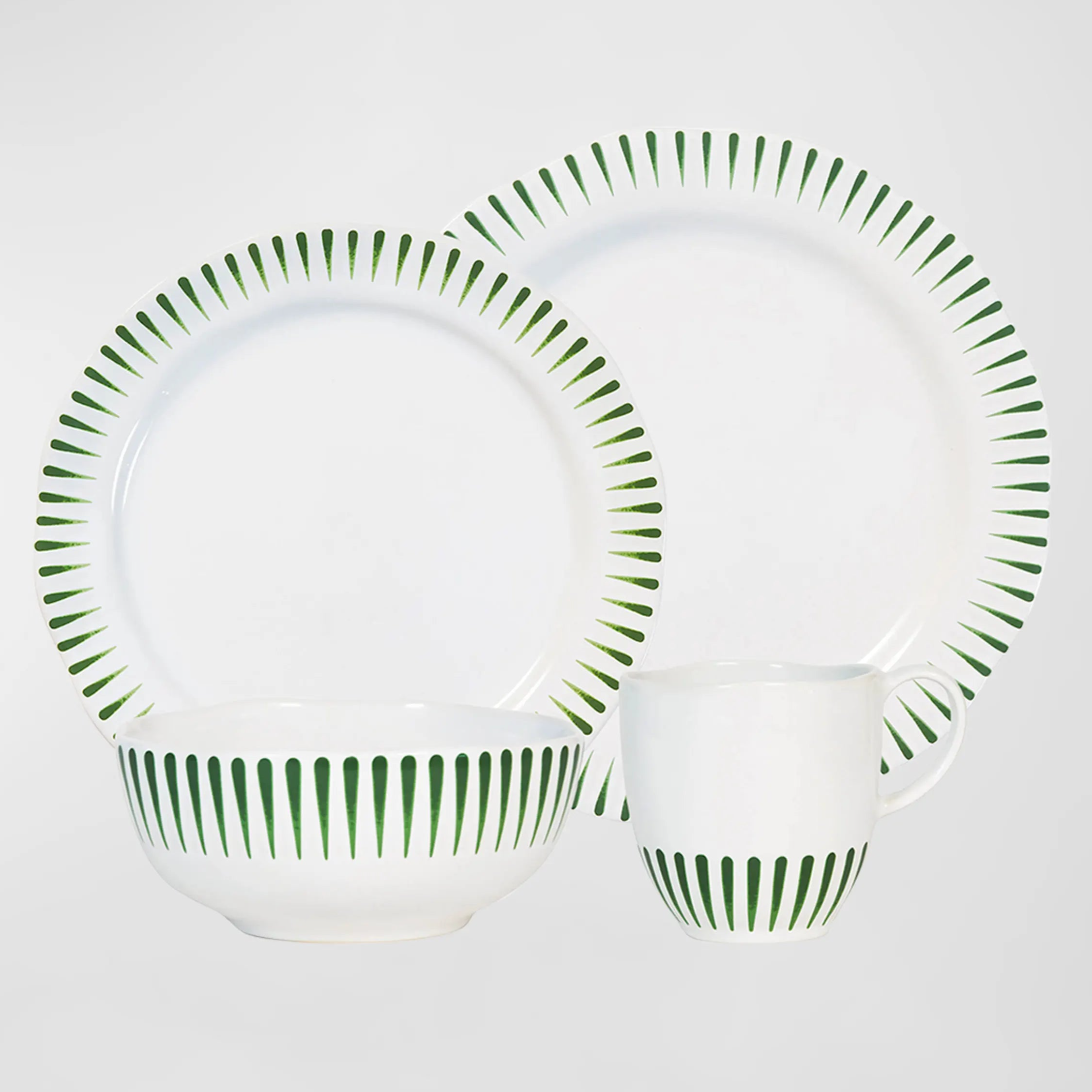 Sitio Stripe 4pc Place Setting - Basil