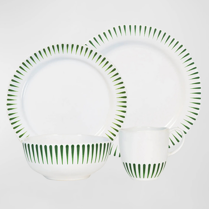 Sitio Stripe 4pc Place Setting - Basil