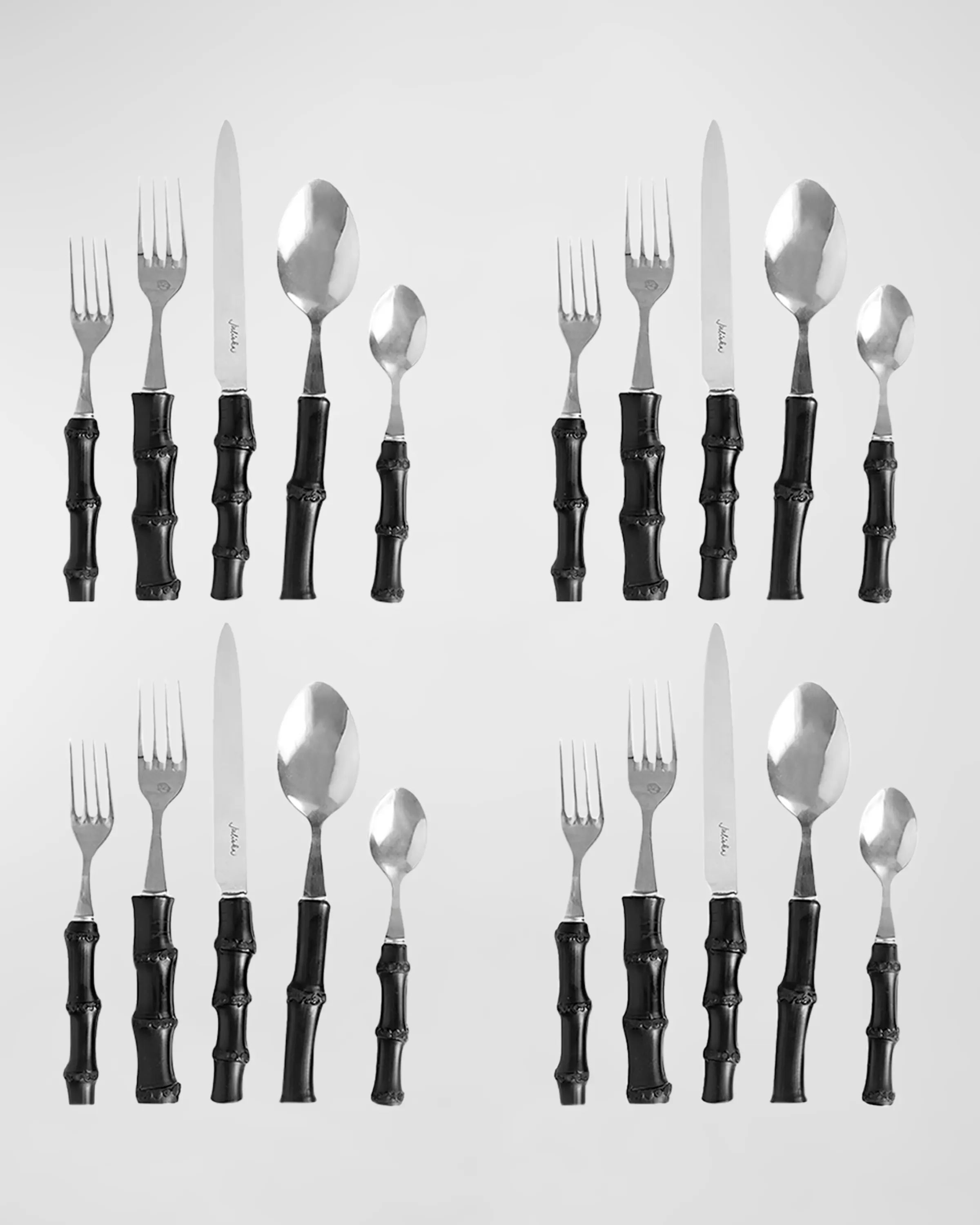 Bamboo 20pc Place Setting - Black