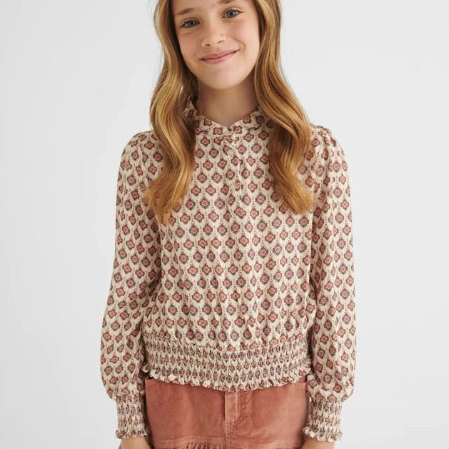 Rosy Printed Blouse