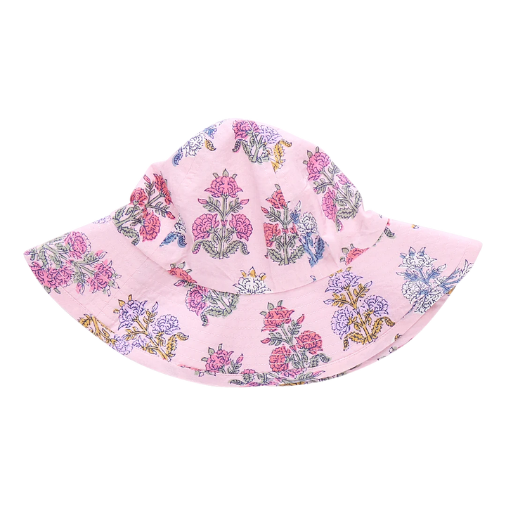 Baby Girls Sun Hat - Small Pink Flowerette