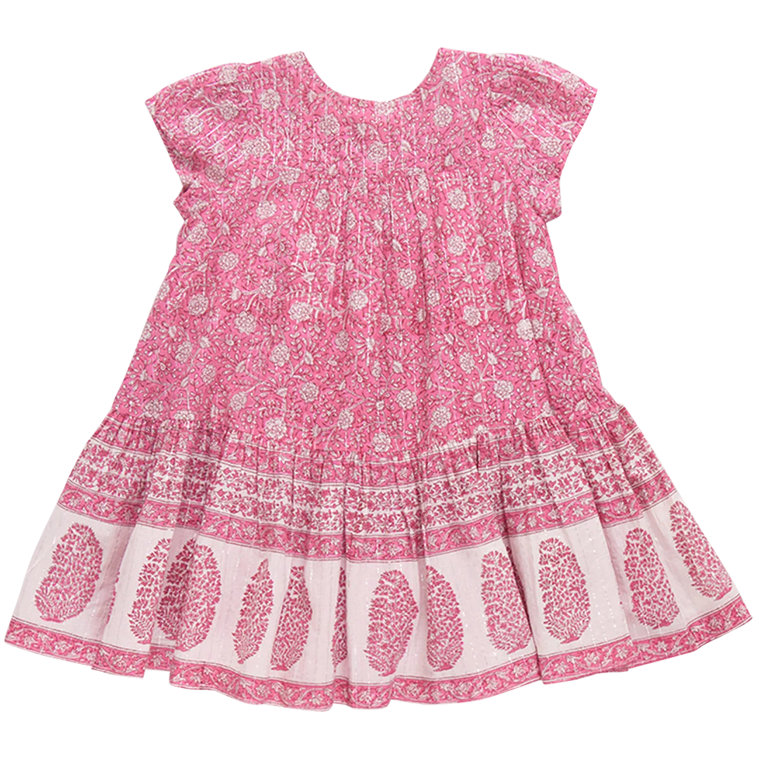 Girls Adele Dress - Hot Pink Garden Floral