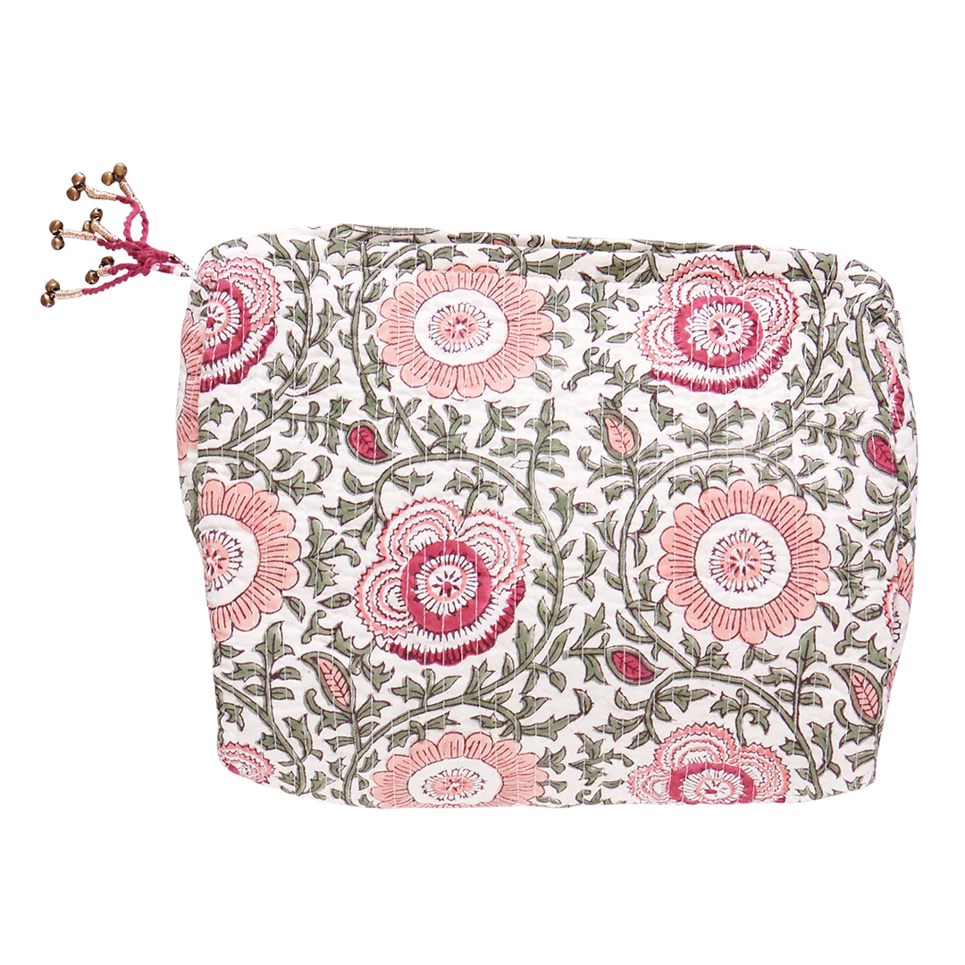 Quilted Pouch - Pink Lisbon Floral