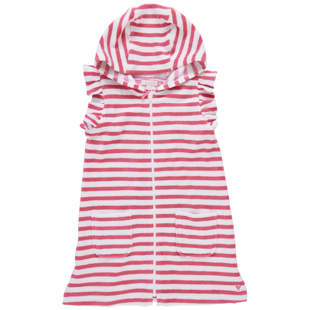 Girls Terry Coverup - Rapture Rose Stripe