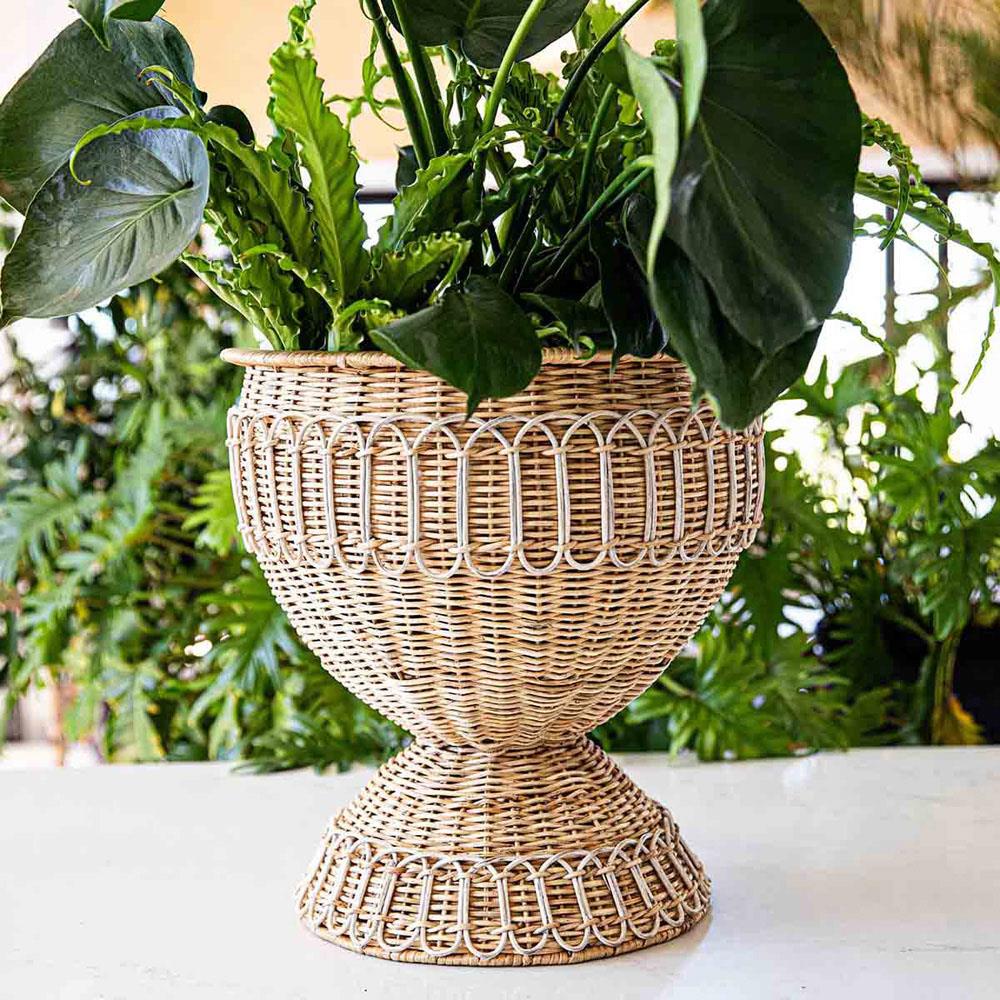 Provence Rattan Medium Whitewash Urn