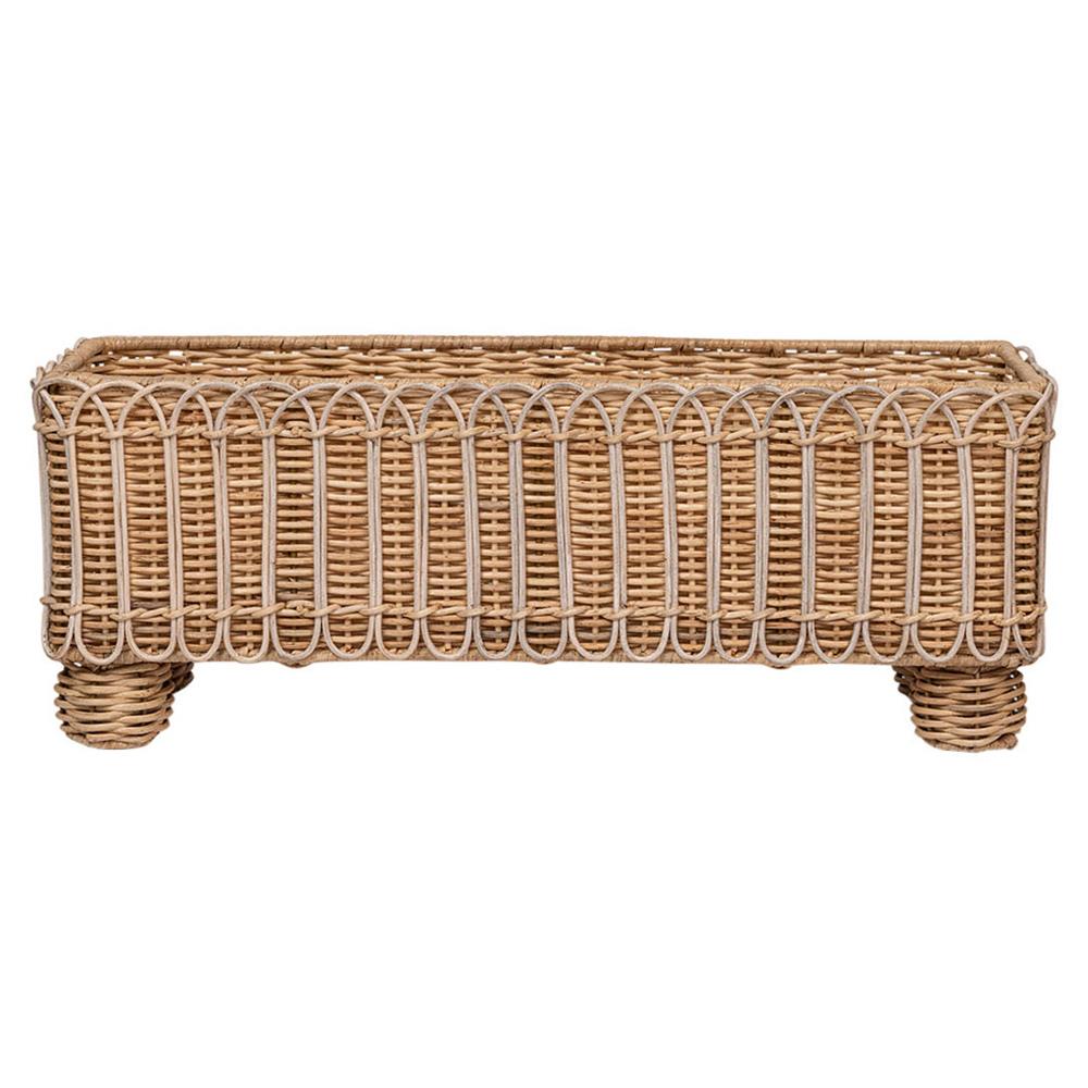 Provence Rattan Whitewash Rectangular Planter