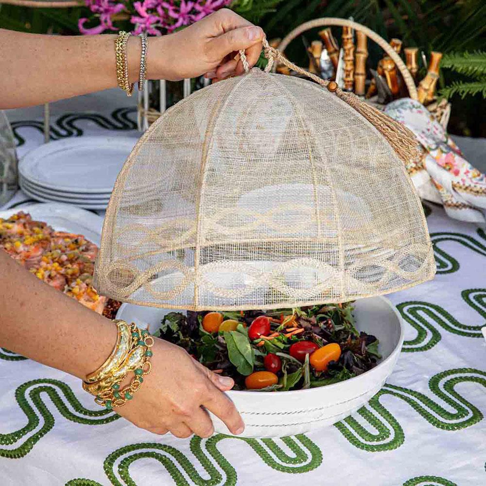 Tuileries Natural Garden Mesh Round Food Cover Set