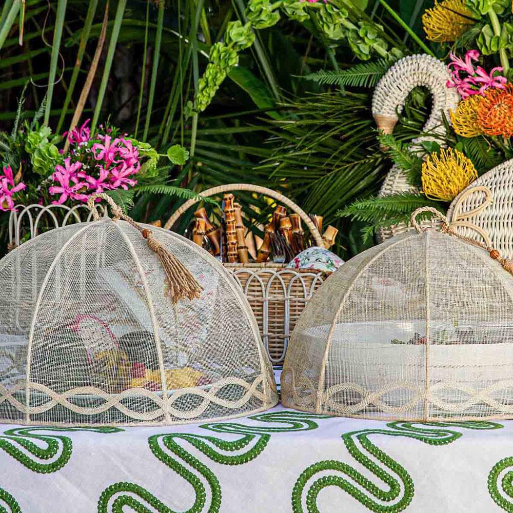 Tuileries Natural Garden Mesh Round Food Cover Set