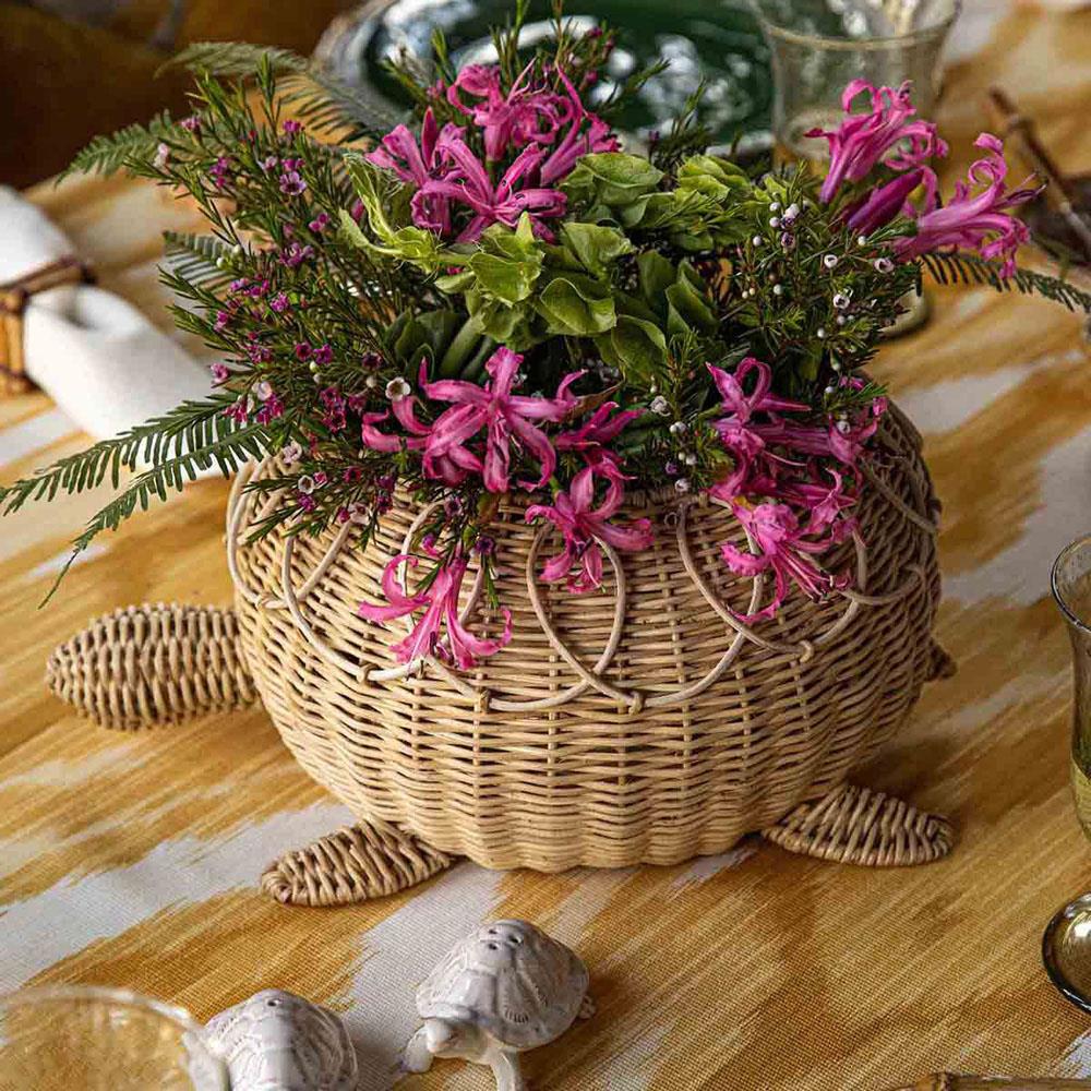 Provence Rattan Whitewash Turtle Bowl