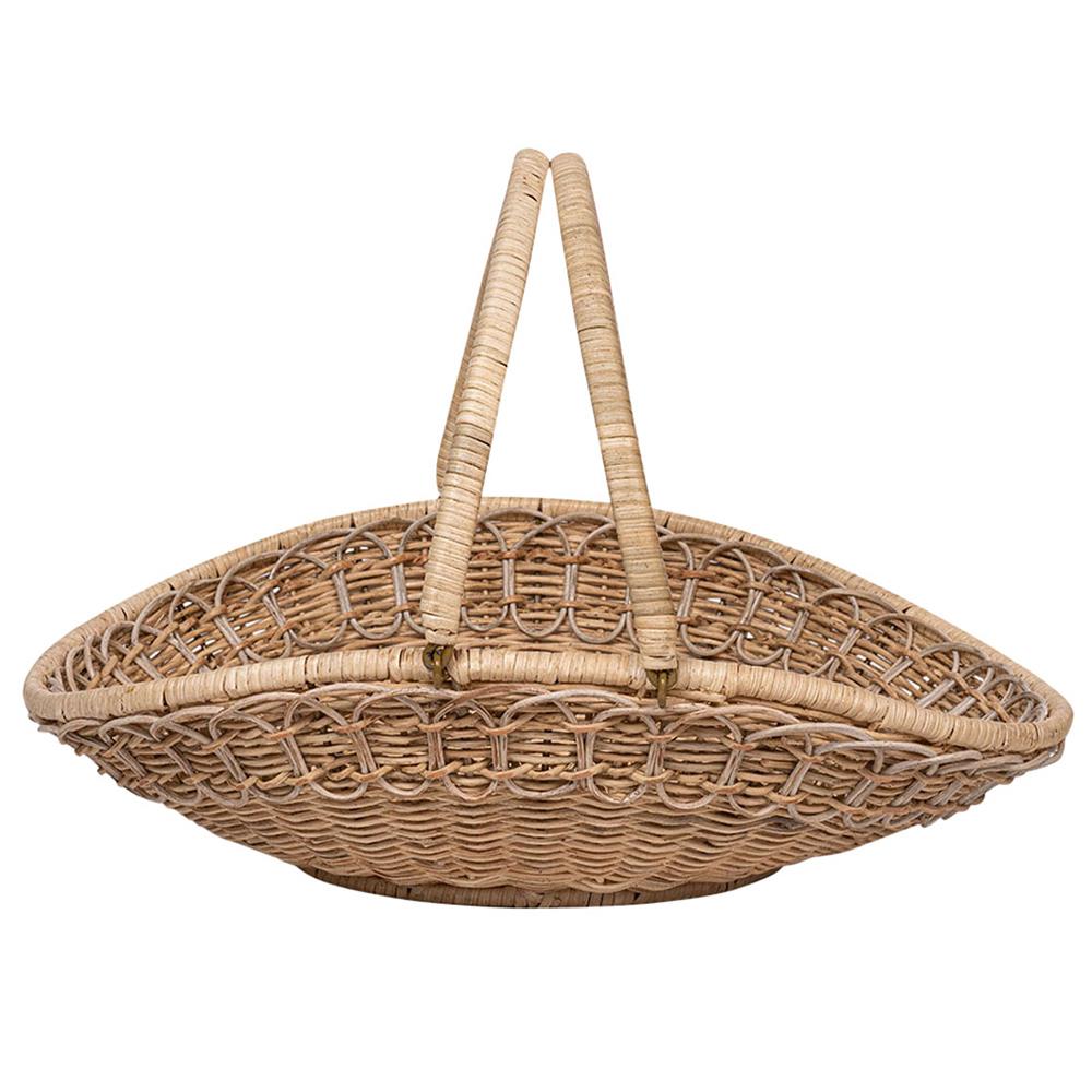 Provence Rattan Whitewash Gathering Basket