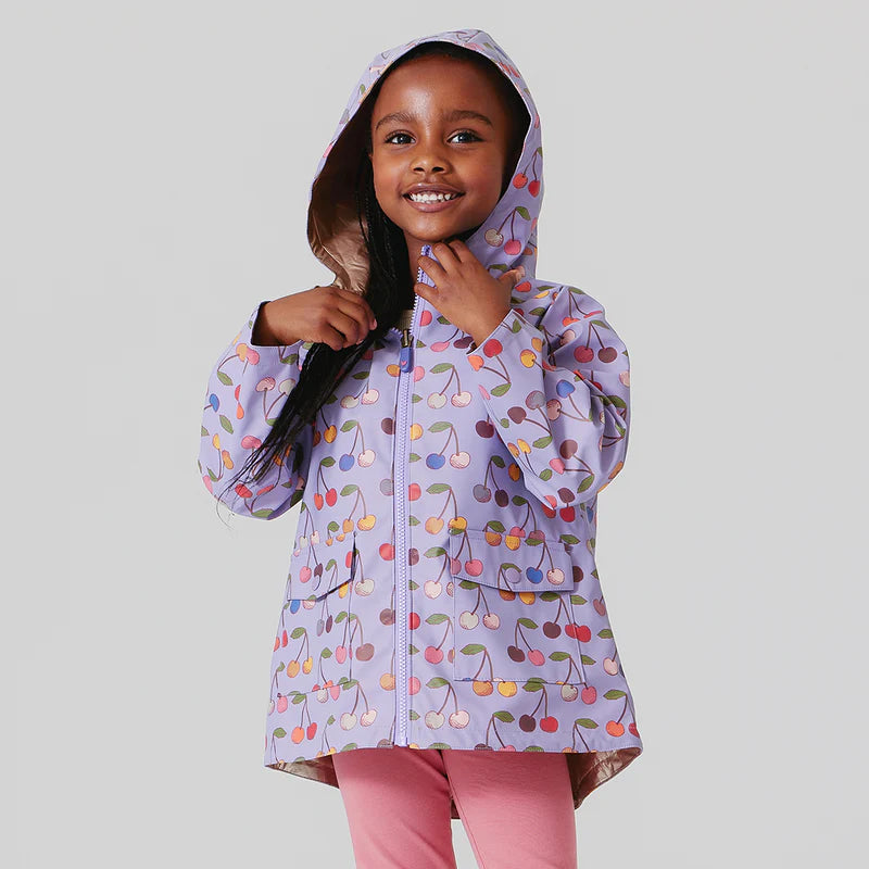 Girls Rafa Rain Coat - Lavender Cherry