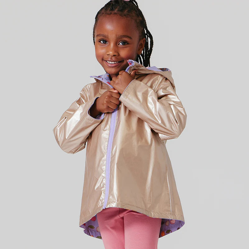 Girls Rafa Rain Coat - Lavender Cherry