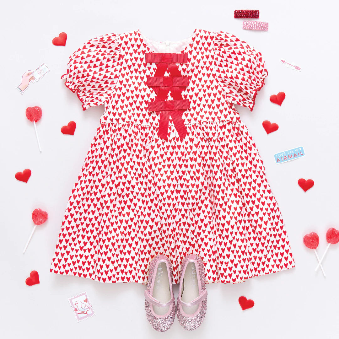 Girls Hermione Dress - Mini Hearts