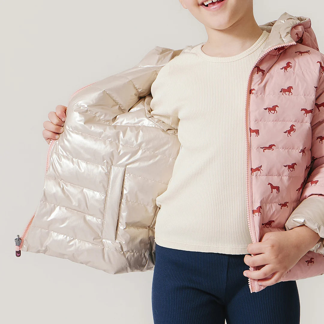 Kids Reversible Riley Jacket - Tiny Horses