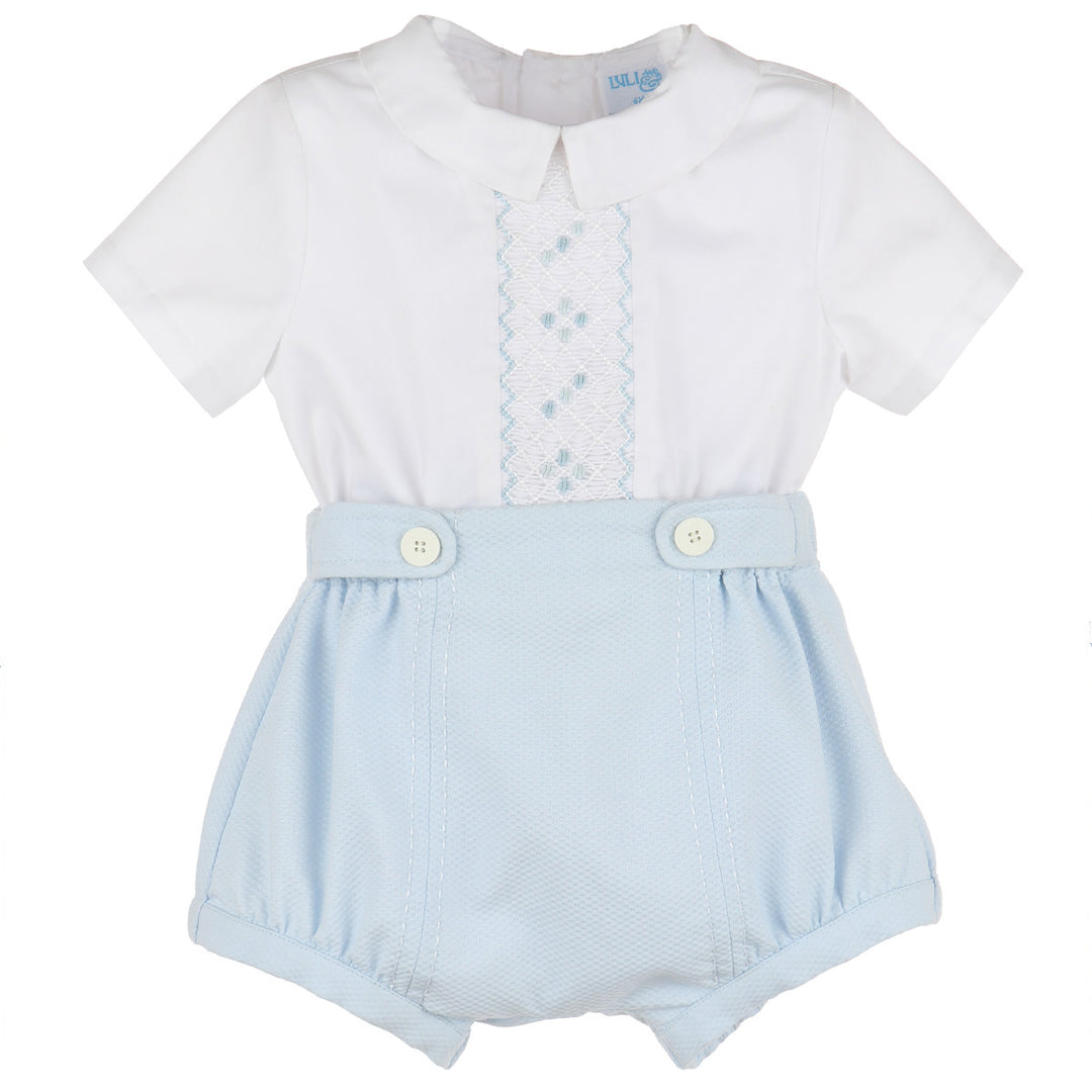 Blue Chic Smocked Boy Set