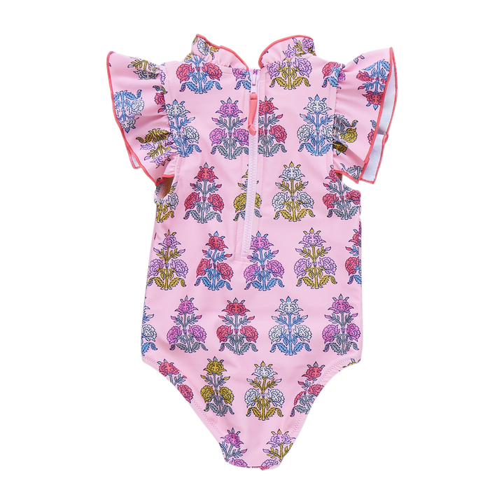 Girls Jennifer Suit - Pink Flowerette