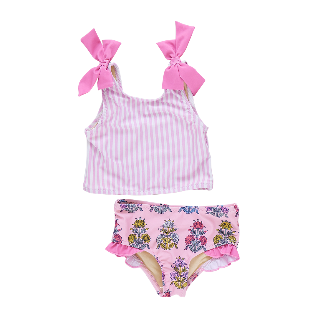 Girls Shelly Tankini - Pink Stripe