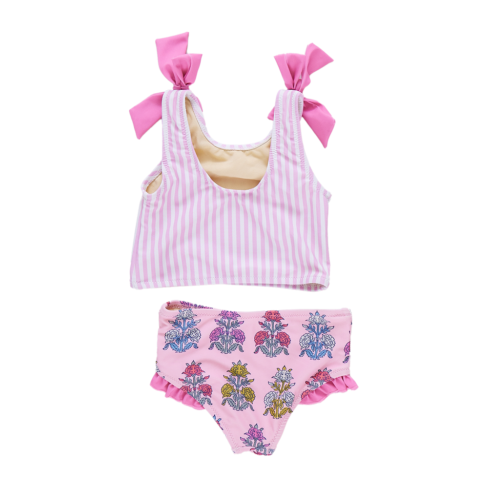 Girls Shelly Tankini - Pink Stripe