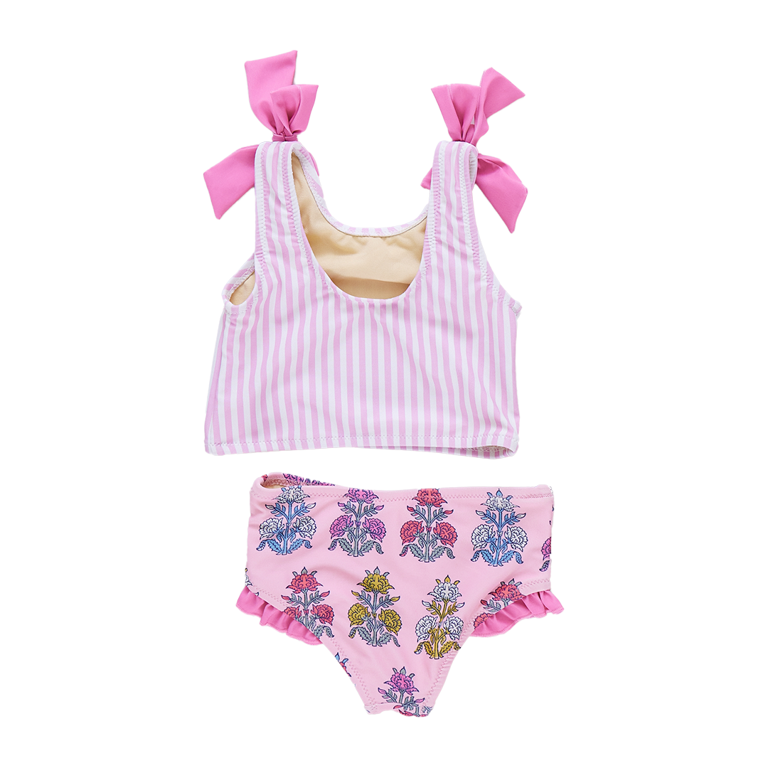 Girls Shelly Tankini - Pink Stripe