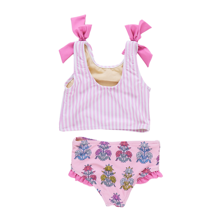 Girls Shelly Tankini - Pink Stripe