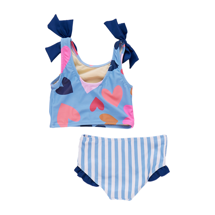 Girls Shelly Tankini - Multi Tossed Hearts