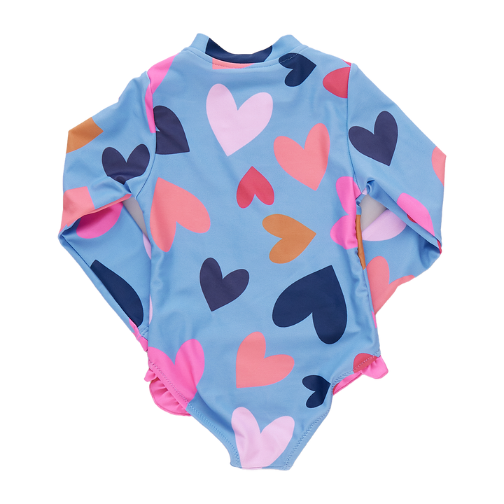 Girls Arden Suit - Multi Tossed Hearts