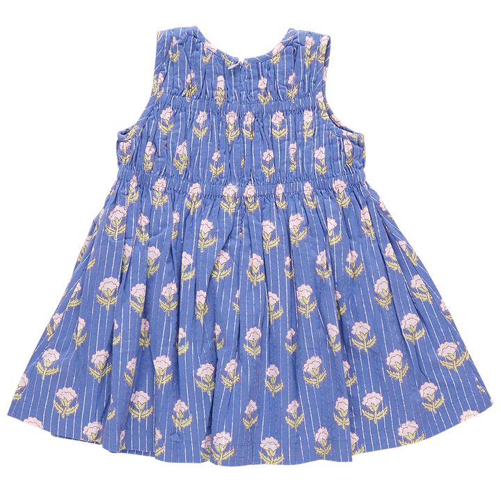 Girls Sleeveless Waverly Dress - Periwinkle Small Bud