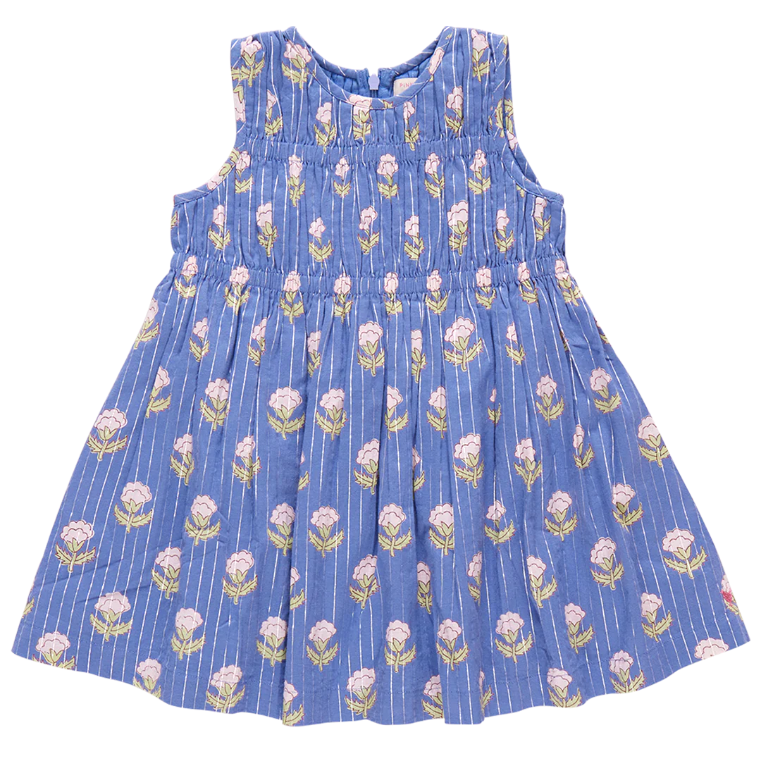 Girls Sleeveless Waverly Dress - Periwinkle Small Bud