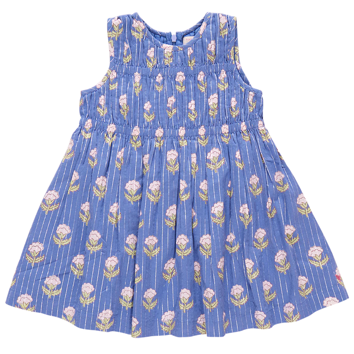 Girls Sleeveless Waverly Dress - Periwinkle Small Bud