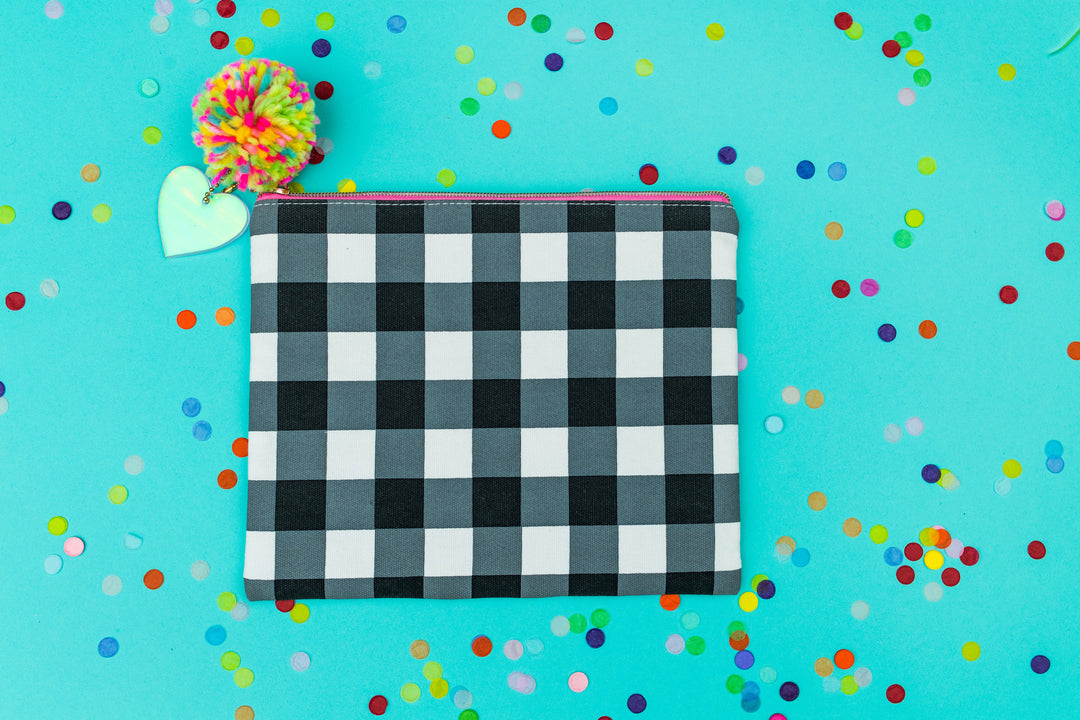 Black Gingham Pouch