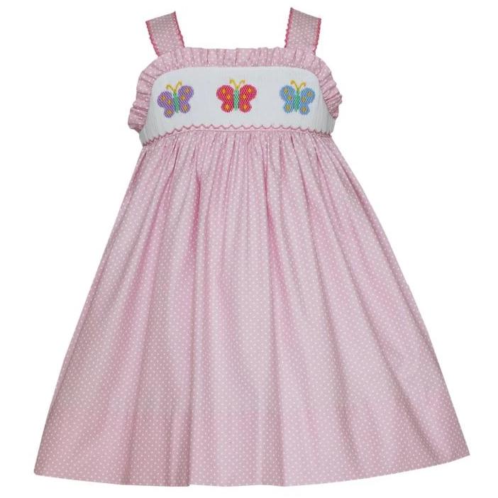 Pink Butterfly Strap Dress