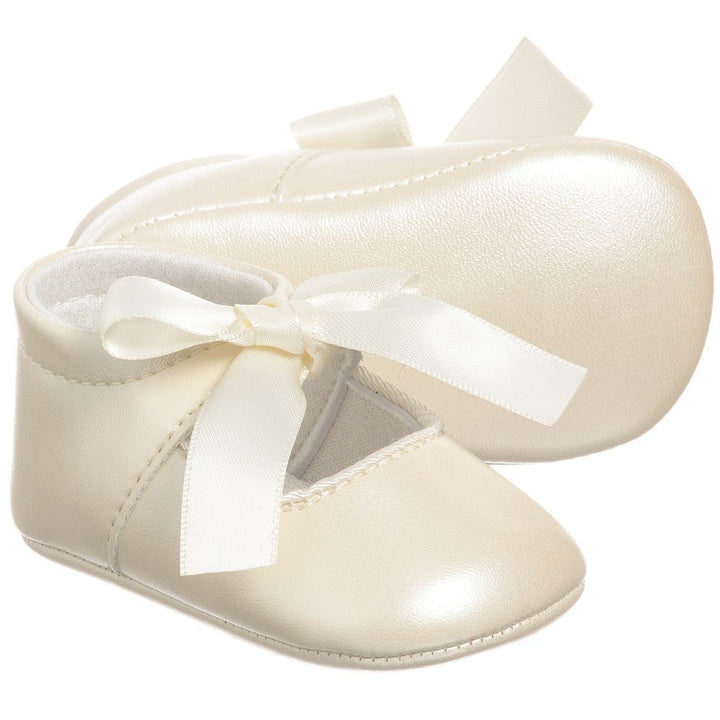 Ivory Ribbon Pre-Walker Shoes