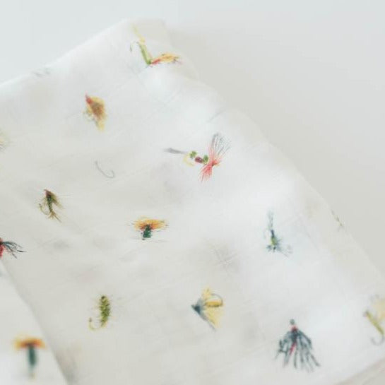 Deluxe Muslin Swaddle Blanket - Gone Fishing