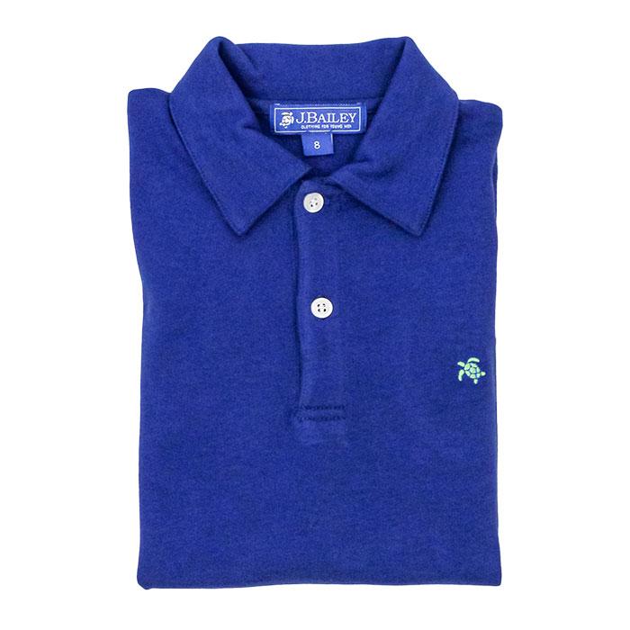 2 Button Royal Blue Short Sleeve Polo