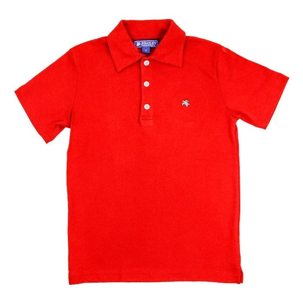 Red Short Sleeve Henry Polo