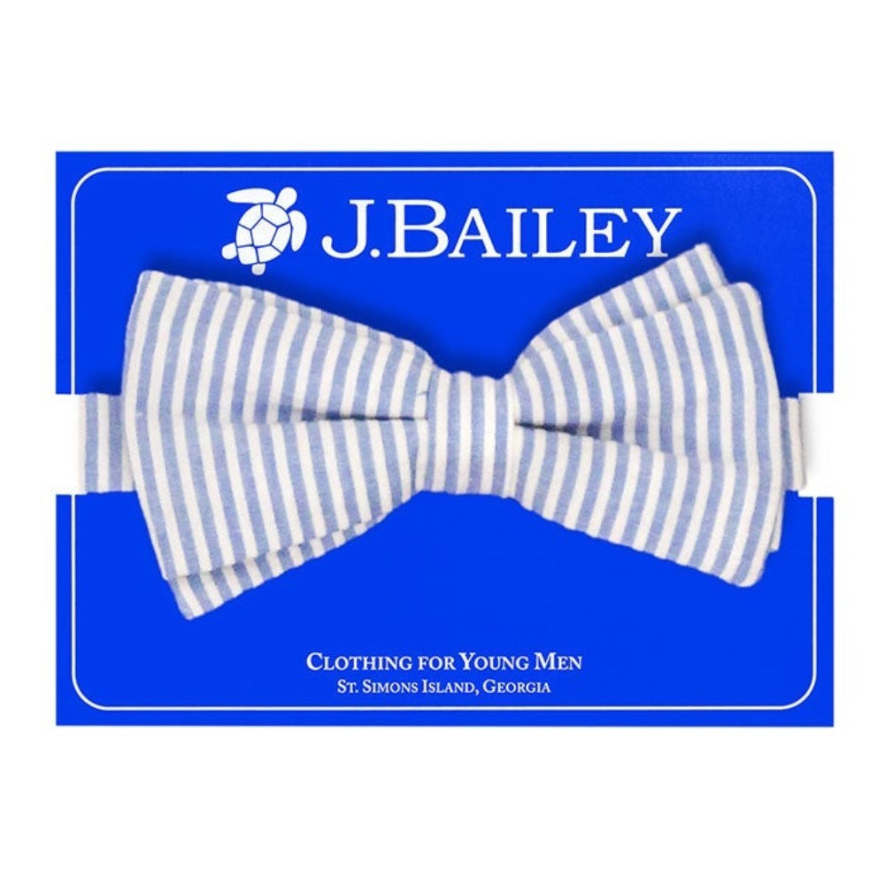 Sailor Blue Seersucker Johnny Bow Tie