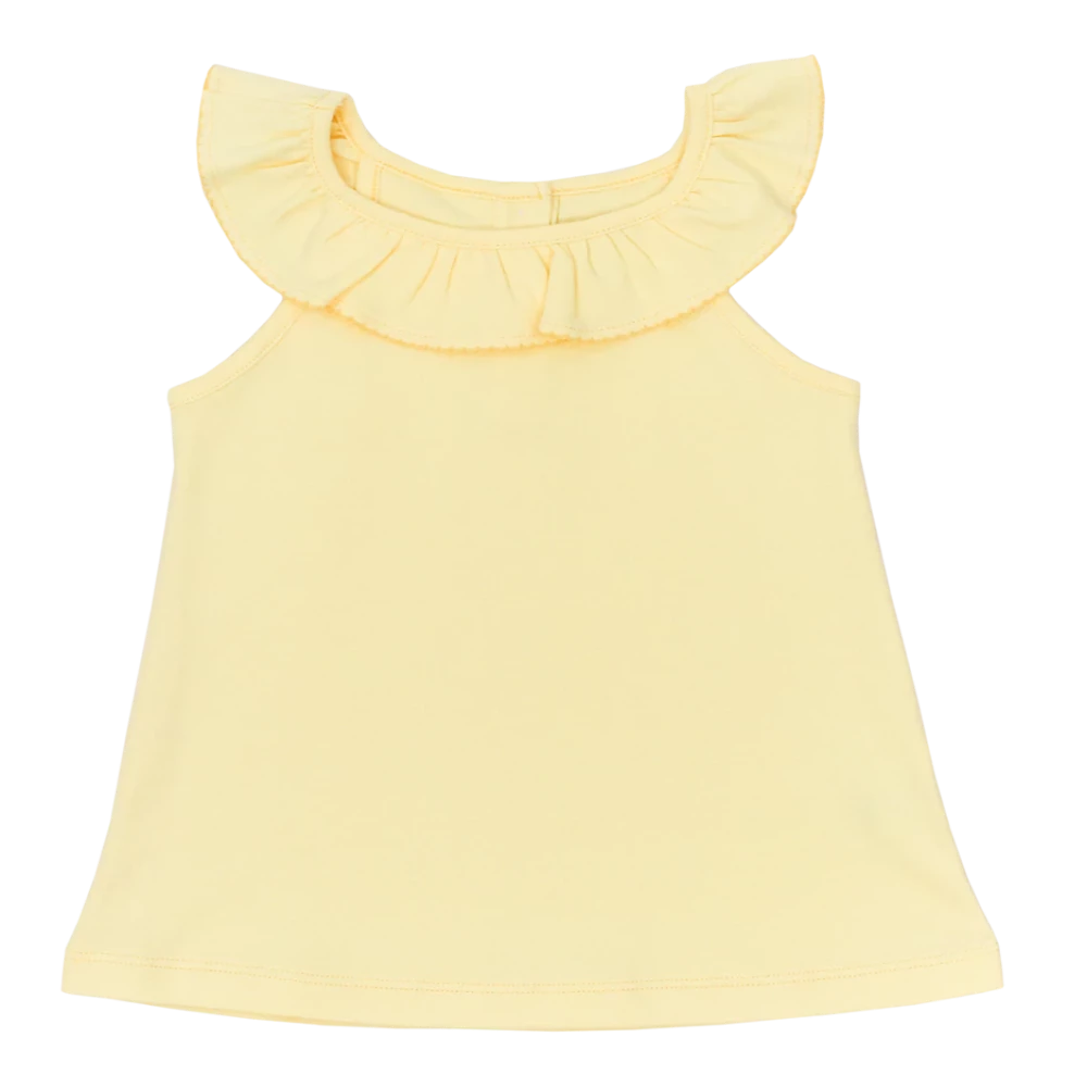 Yellow Ruffle Collar Top